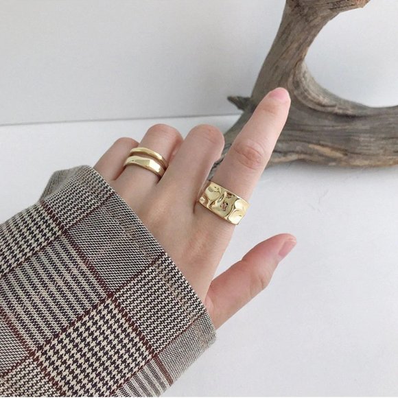 NEW Gold/Sterling Silver Wave Adjustable Ring 3 - Picture 4 of 5